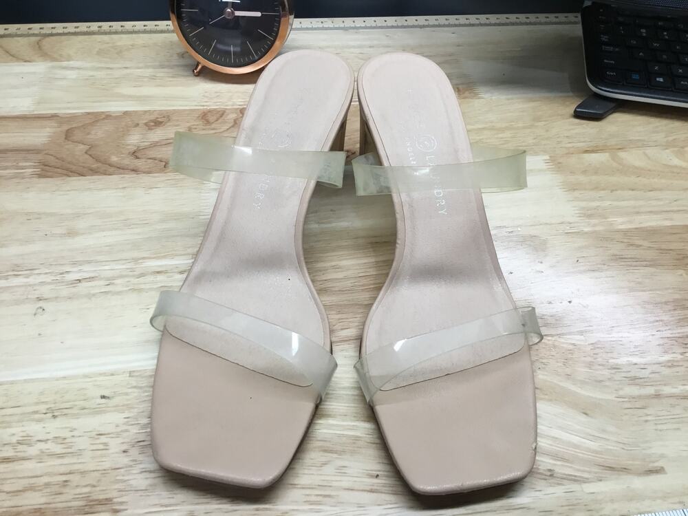 Chinese Laundry Yanti Women's 9 Clear Slip-On Block Heel Dress Slide Sandals